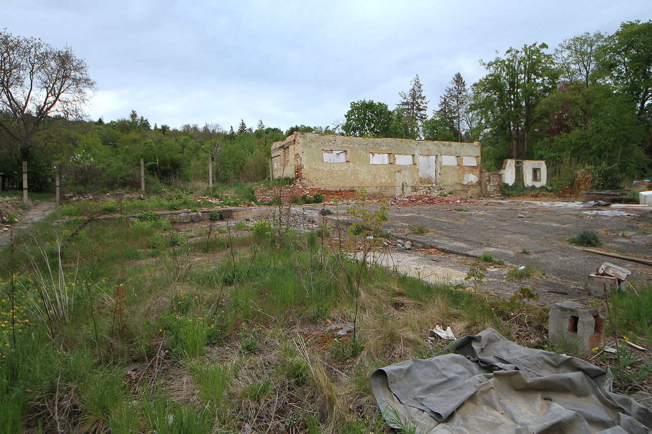 Spodní část zahrady se záhumenním domkem je vybetonována zřejmě z důvodu ochrany vinných sklepů. Horní plot ji pak odděluje od prostoru bývalých vinic, později změněných na městské zahrádky a ještě později opuštěných.
