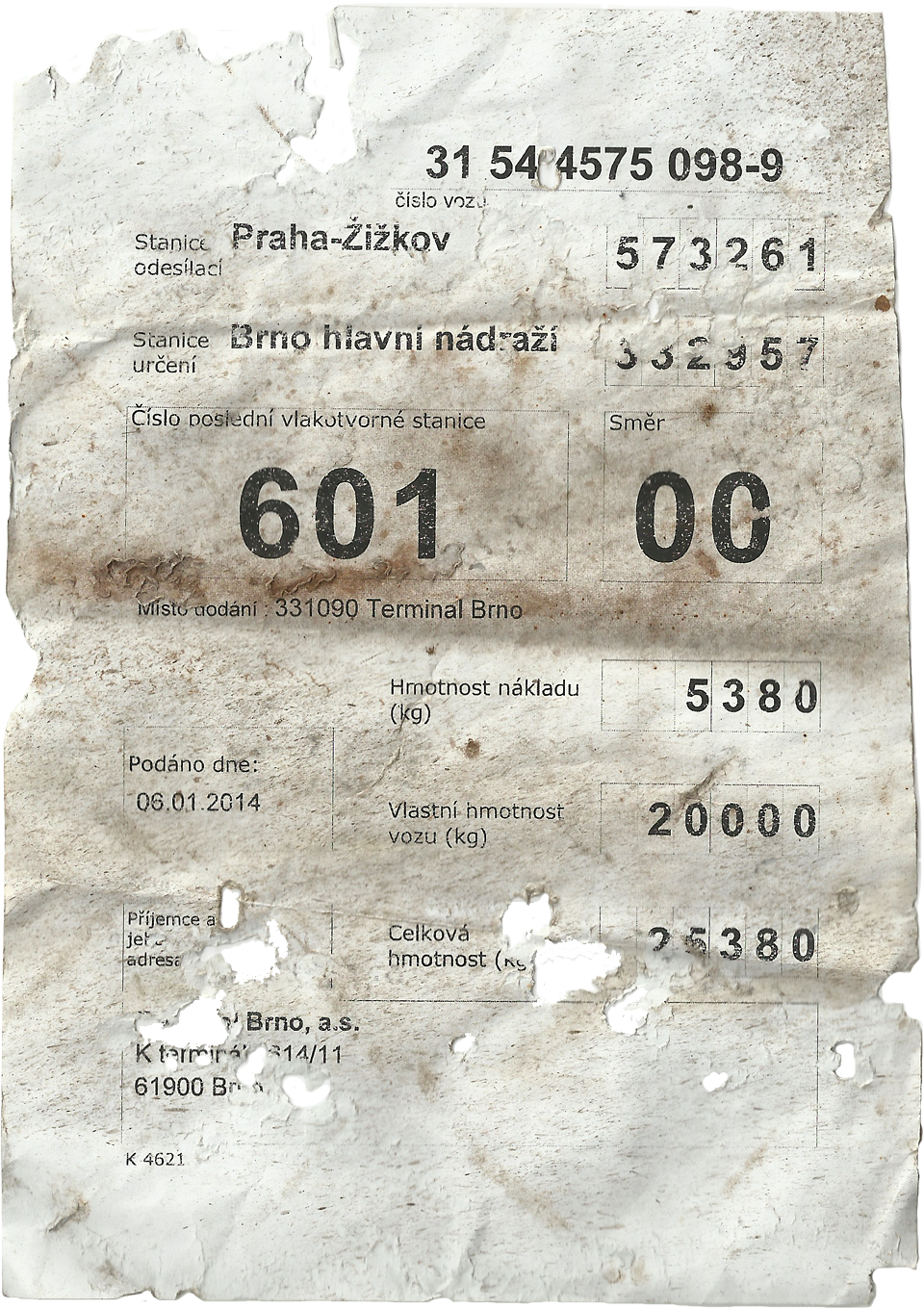 Vlečka je stále v pravidelném provozu. Před nedávnou dobou přijela zásilka z nákladového nádraží Praha-Žižkov.