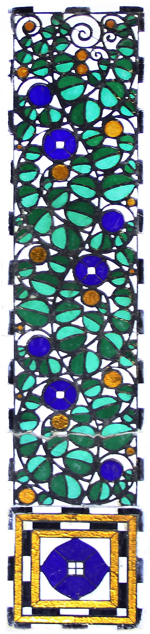 Mozaika nad vstupním schodištěm.