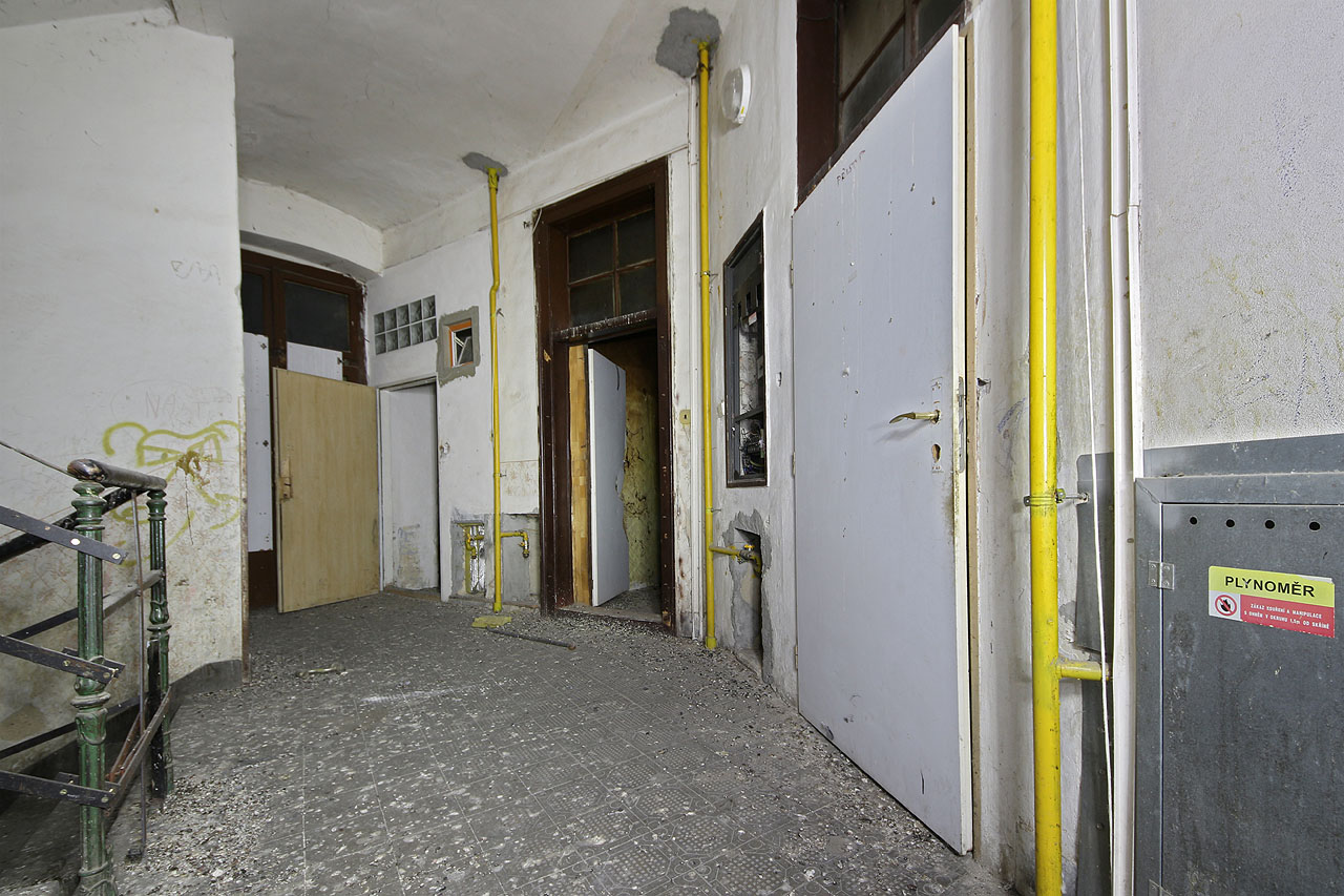 V nižších patrech je ptactva přece jen o trošku méně, avšak ani zde se člověk nemůže cítit bezpečně. Hromádky holubích kostřiček se nacházejí snad ve všech pokojích.