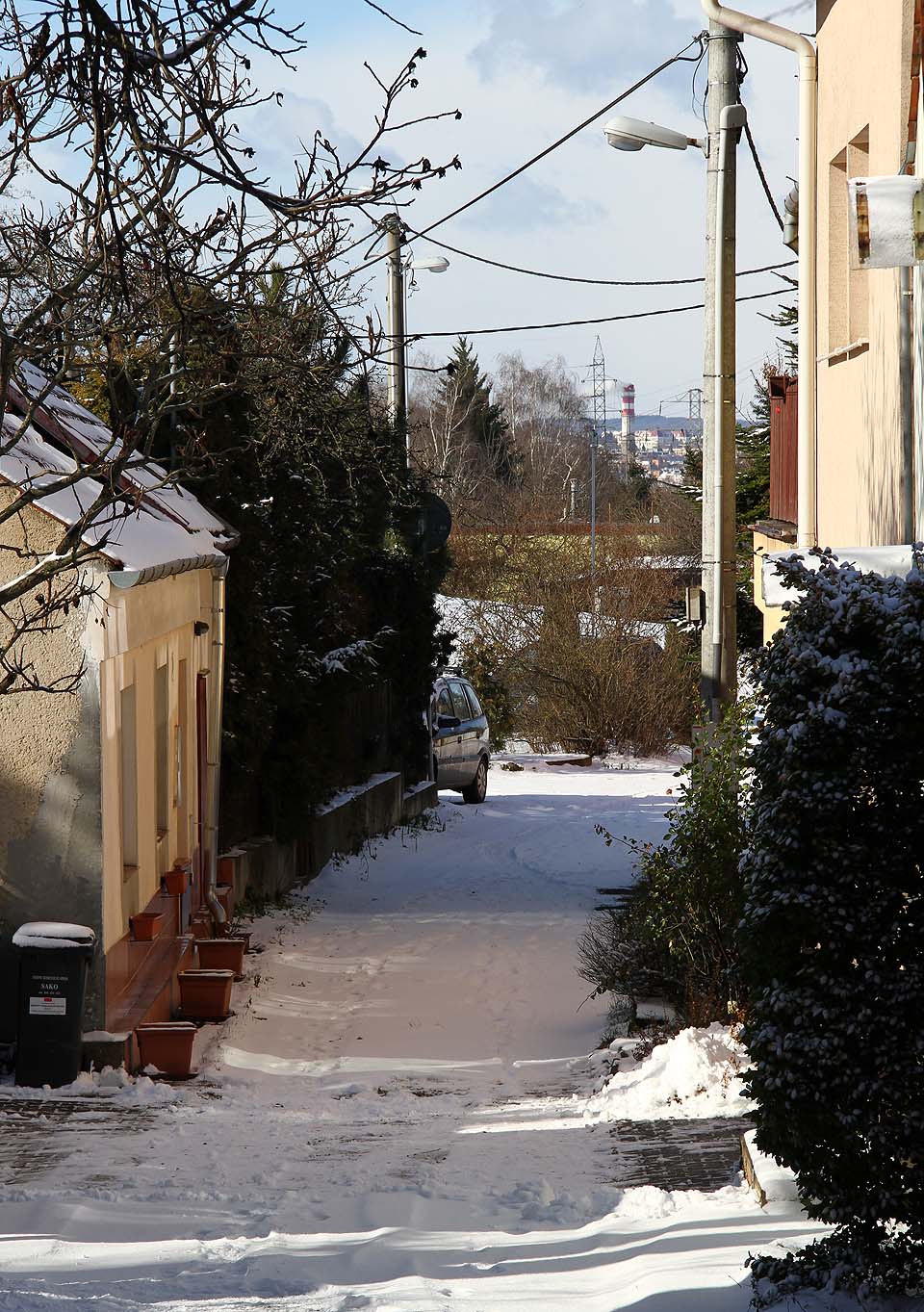 Pohled na západ k brněnské spalovně.