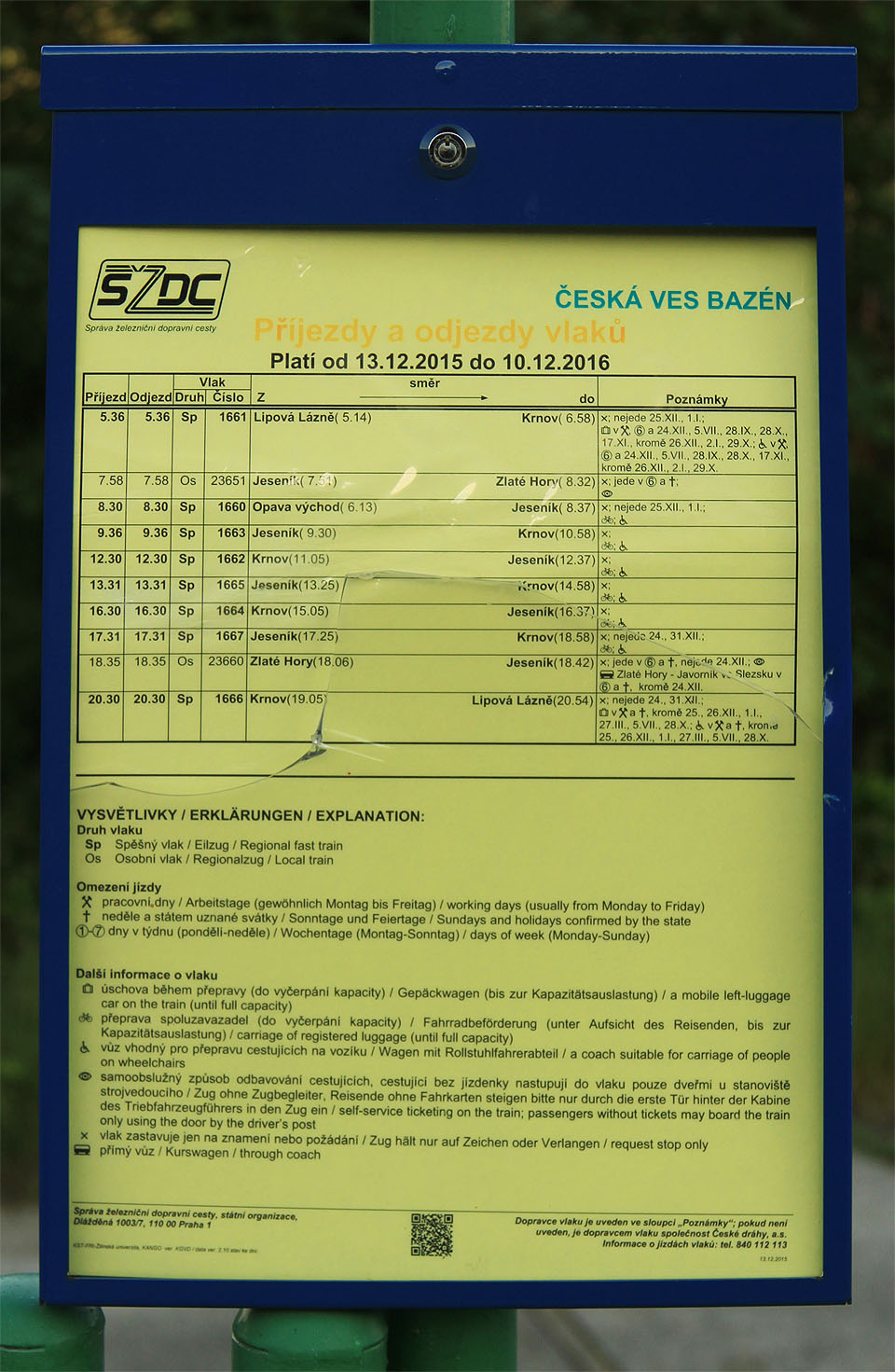 V roce 2016 na zastávce zastavovalo za celý den prachsprostých 10 vlaků, ve všední dny dokonce jen 8.