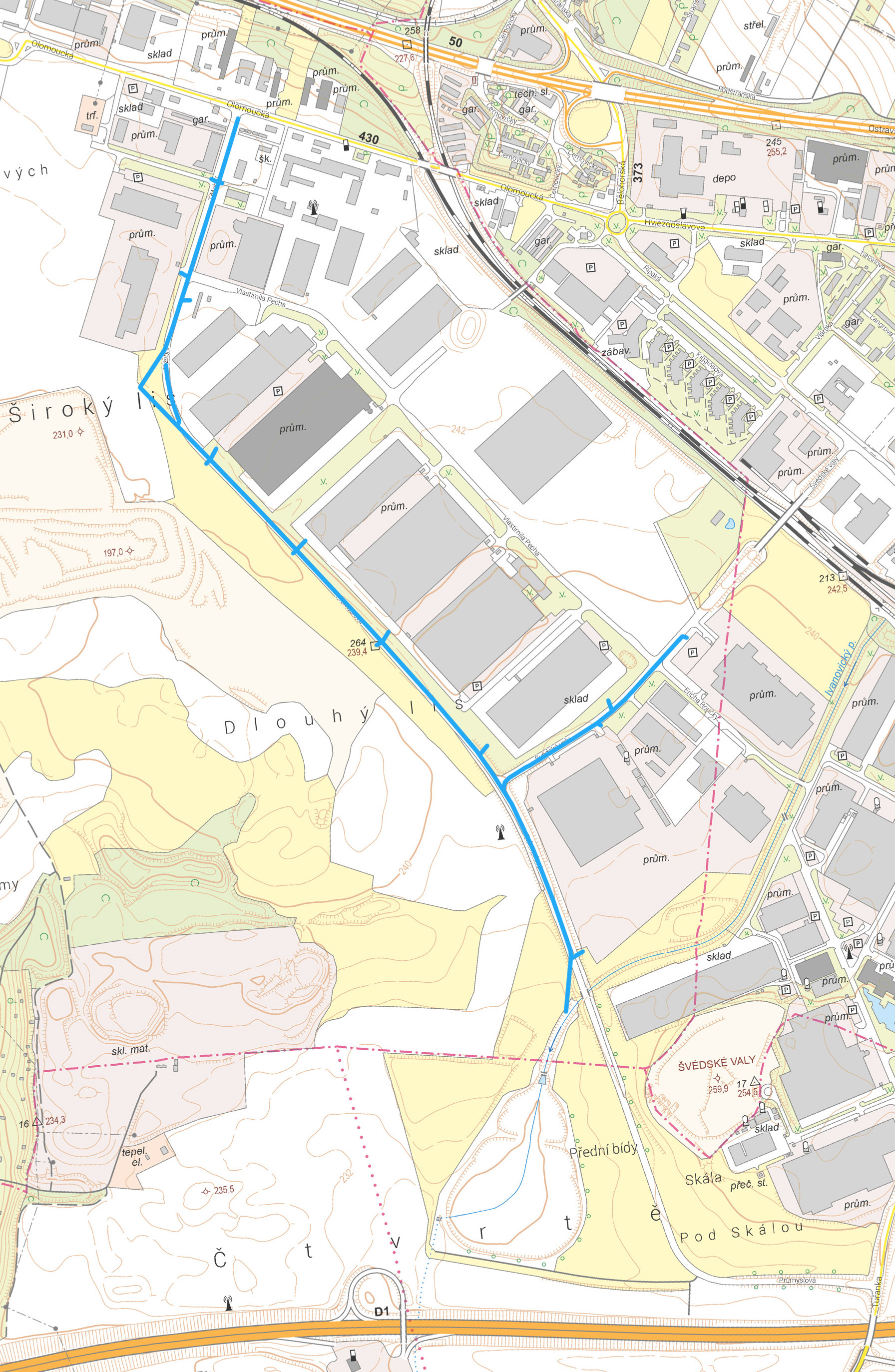 Na mapce Černovické terasy je stoka F35d vyznačena modrou barvou včetně odboček: té největší pod ulici Švédské valy k severovýchodu, i těch menších ke vpustím z prostoru ulic Průmyslové a Těžební. Na mapce Černovické terasy je stoka F35d vyznačena modrou barvou včetně odboček: té největší pod ulici Švédské valy k severovýchodu, i těch menších ke vpustím z prostoru ulic Průmyslové a Těžební.