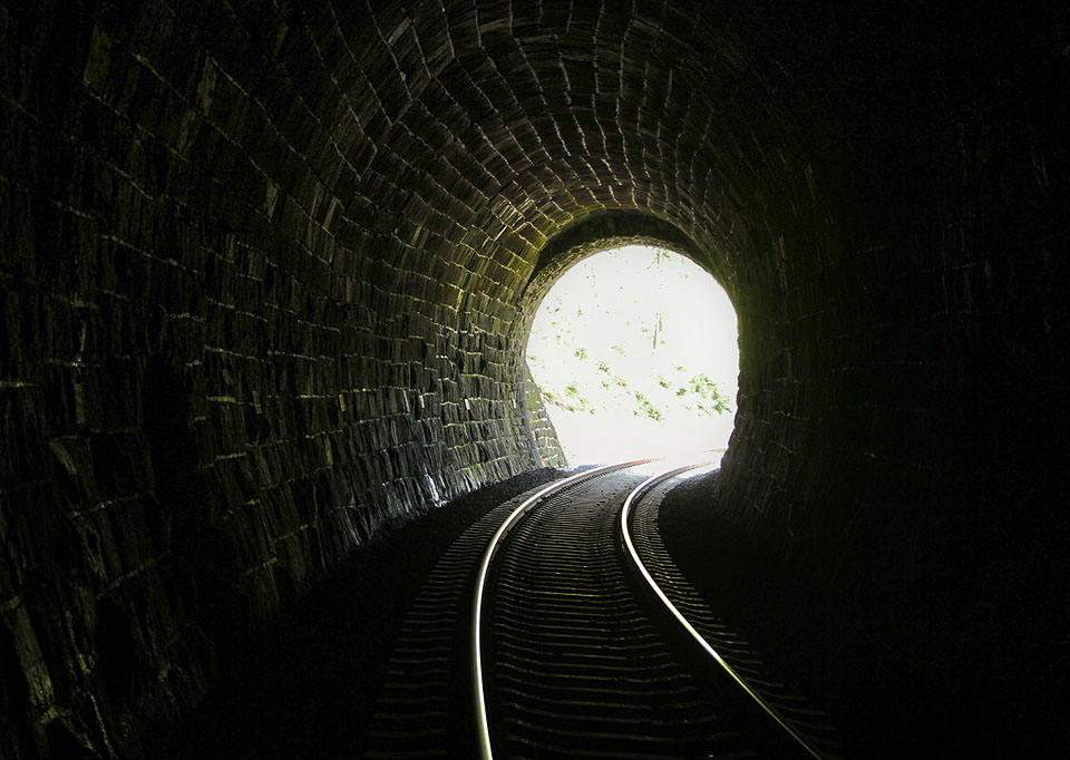 Severní portál Ještědského tunelu zevnitř.