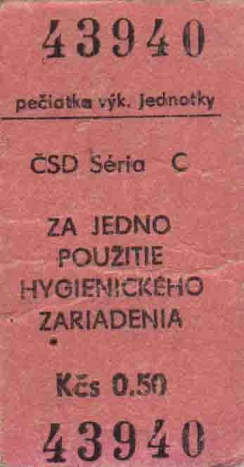 Lepenková jízdenka.