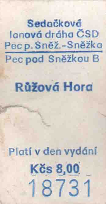 Lepenková jízdenka.