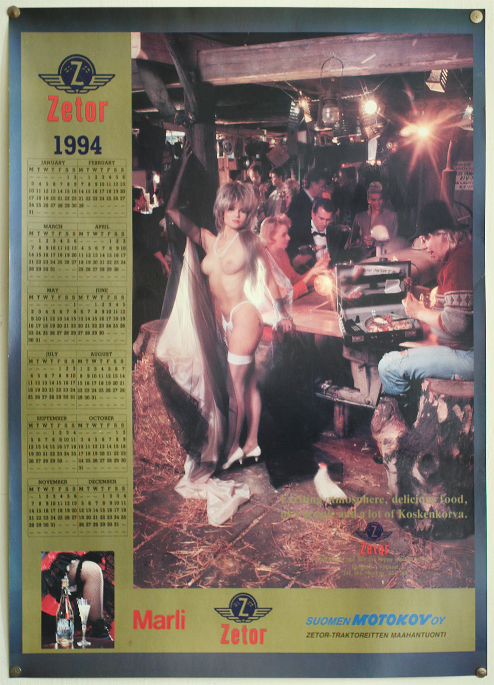 Celkově je tu víc místa pro nejrůznější bizarní projevy. Jako třeba finský kalendář restaurace Zetor v Helsinkách (kterou jsme navštívili loni) s nahou dívkou, jídlem v kufru, slepicí a hromadou sena. Celkově je tu víc místa pro nejrůznější bizarní projevy. Jako třeba finský kalendář restaurace Zetor v Helsinkách (kterou jsme navštívili loni) s nahou dívkou, jídlem v kufru, slepicí a hromadou sena.
