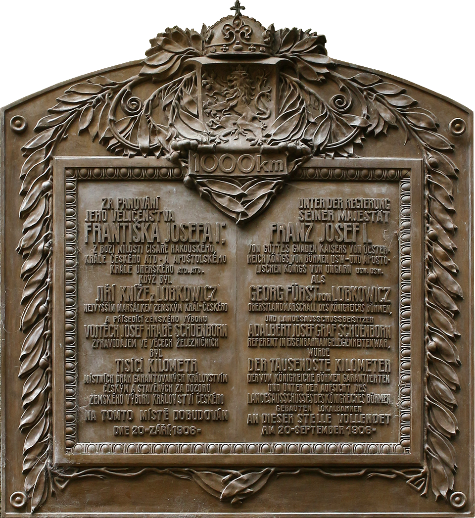 Pamětní desce k vybudování tisícího kilometru českých lokálek je věnován samostaný článek.