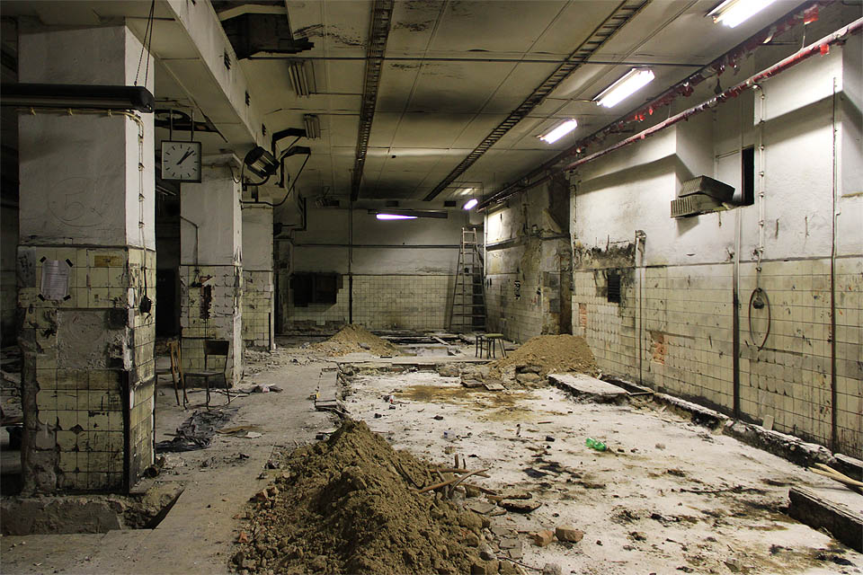 A přesto tu kdysi ohromnou rychlostí svištěly mezi ocelovými válci pásy papíru, až se sloupy otřásaly a v místnosti nebylo slyšet vlastního slova, ba ani křiku.