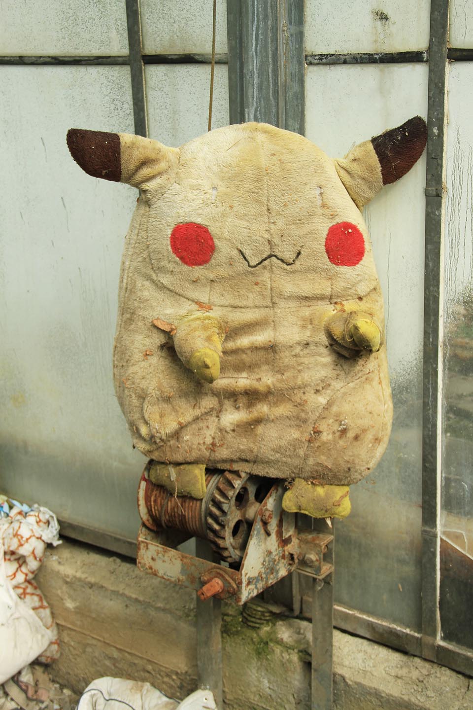 Tady je! Zrůdné slepé Pikaču! Zahnízdilo se na okraji města a hromadí tu odpadky. Vsadím se, že nikdo z hráčů Pokemon go neulovil tak velkou obludu jako my!