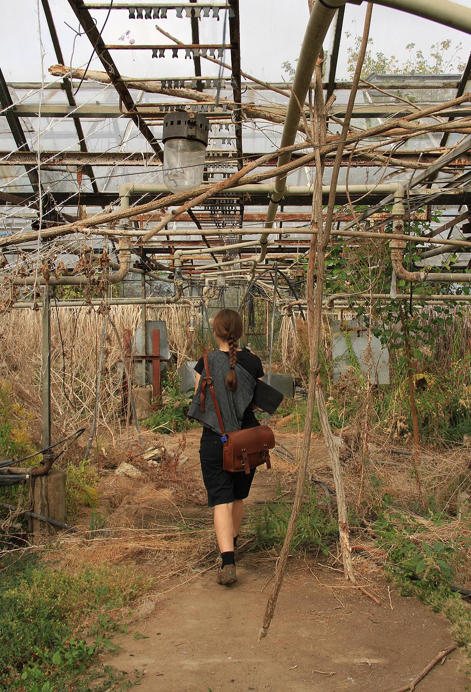 Odvážná školačka si razí cestu propletencem potrubí, nosníků, úponků a lan a vede nás do hlubiny skleněného světa.