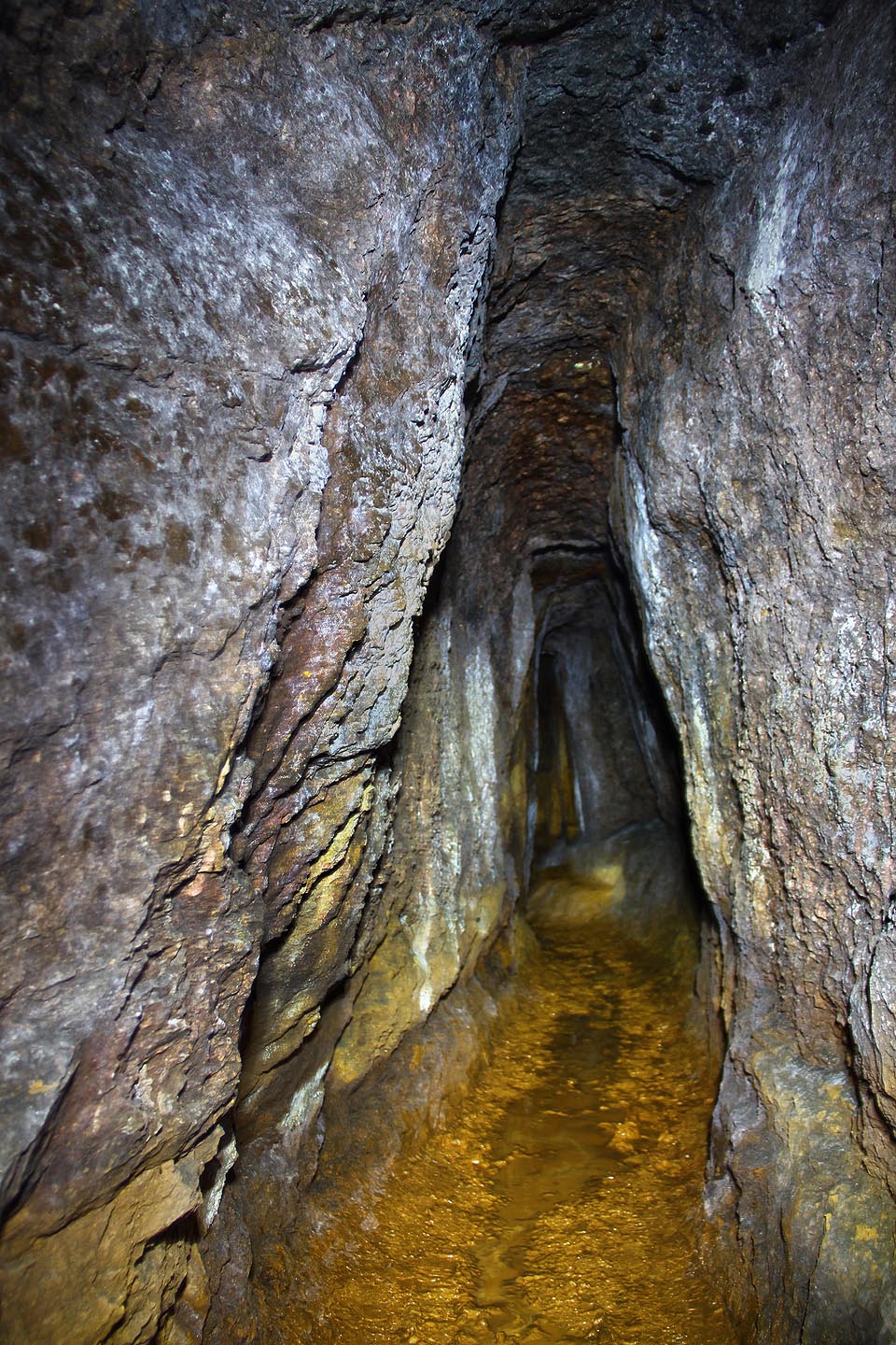 Štola má přibližně lichoběžníkový, vysoký a úzký profil.