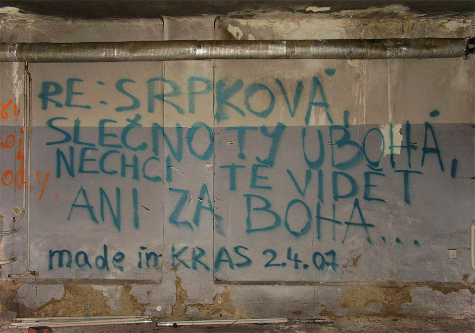 Některé nápisy snad pochopí jen jejich autor. Kdepak je dnes slečna Srpková?