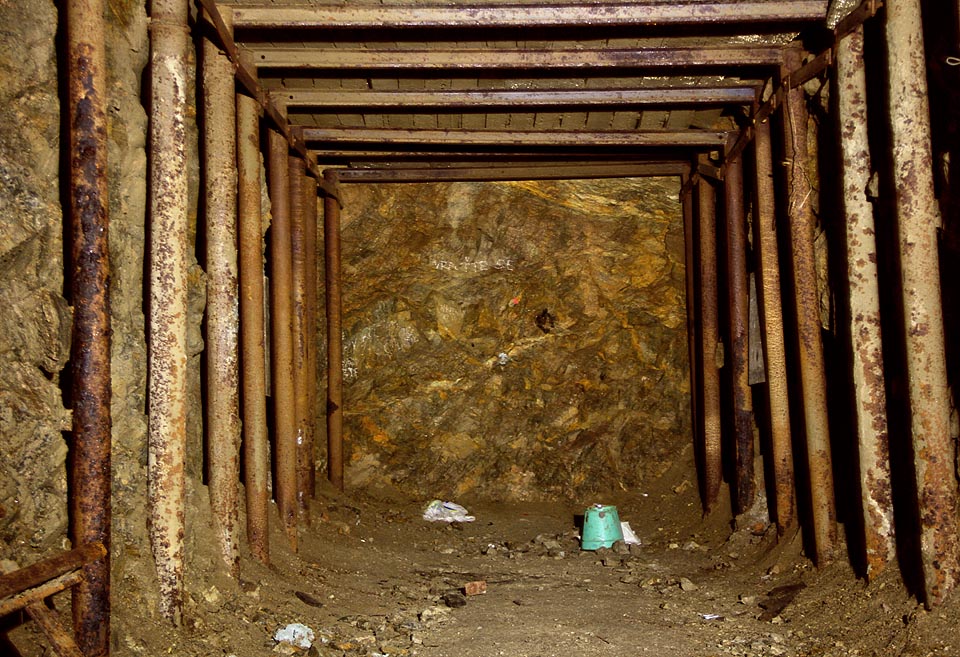 Prostá čelba štoly se nachází jen několik desítek metrů od Údolní ulice.