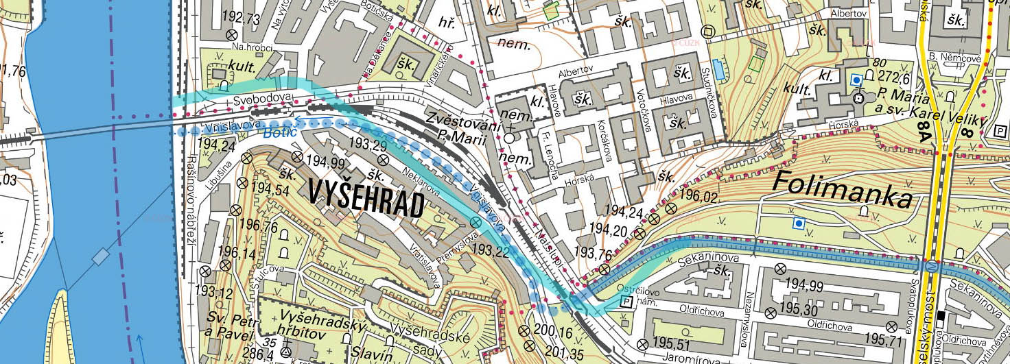 Tak vypadala trasa Botiče pod Podskalím a na Výtoni v roce 2017.