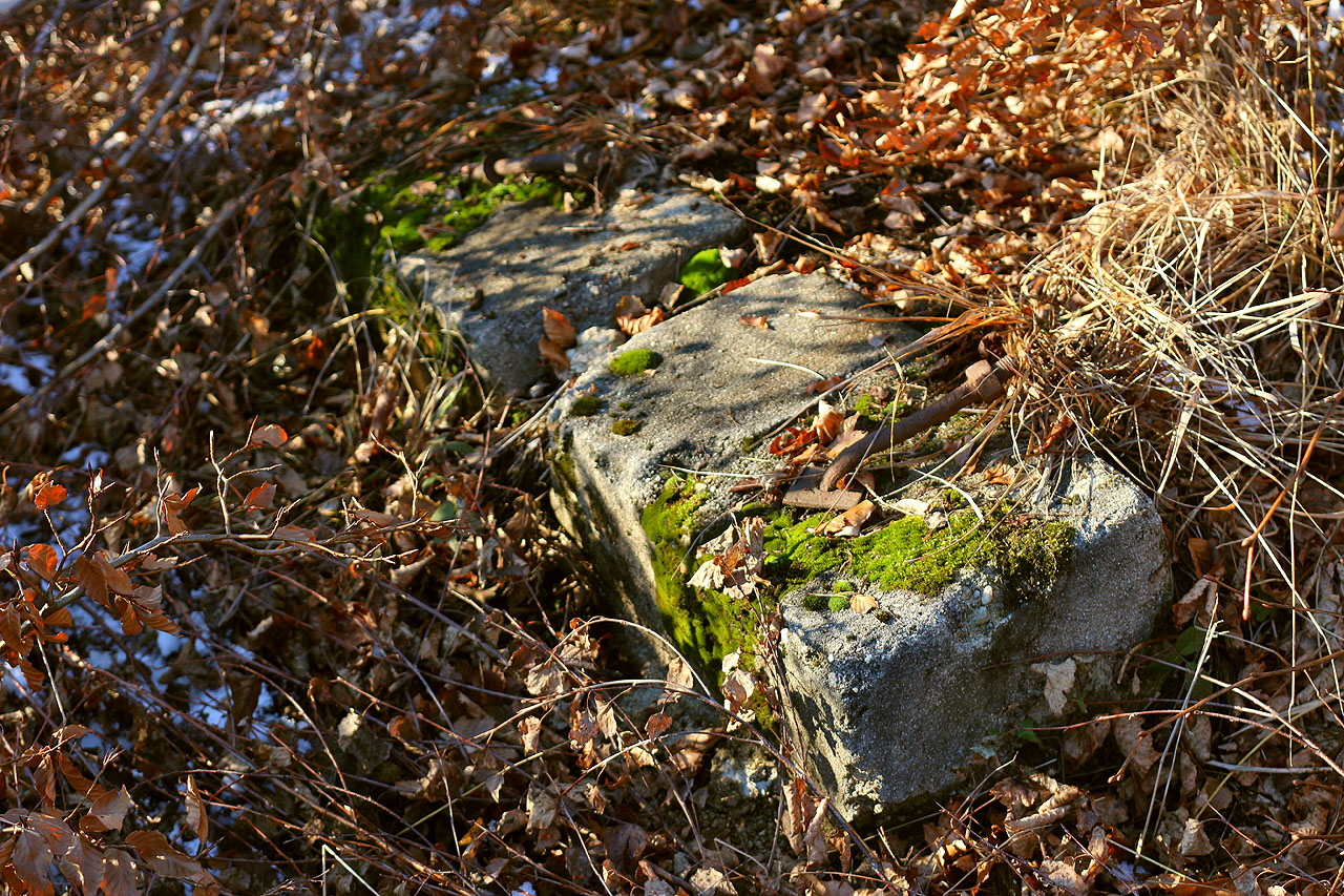 Nejpatrnější památkou na zaniklou svážnici úzkokolejky jsou betonové pražce, kterých je ve svahu nad továrnou rozeset bezpočet. I po sto letech jsou ve výborném stavu.