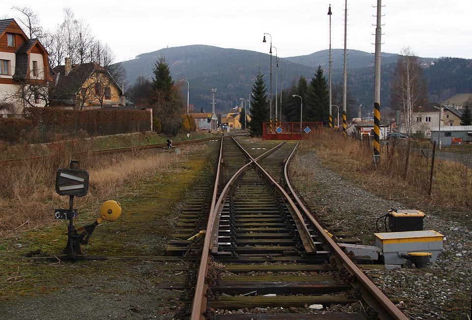 Pohled zpět ke stanici Jeseník.