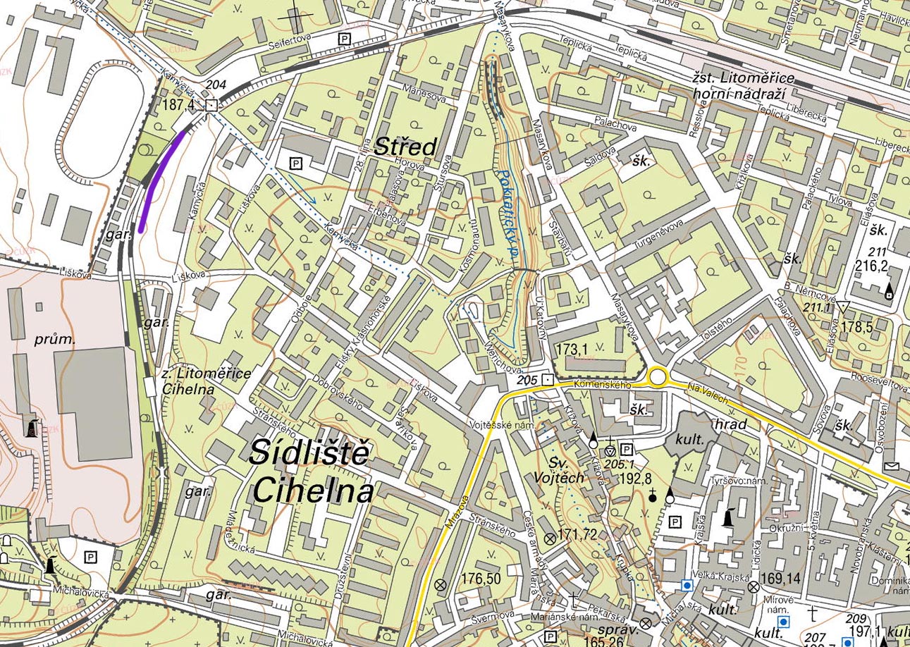 Vlečka Litoměřice horní nádraží - stavebniny