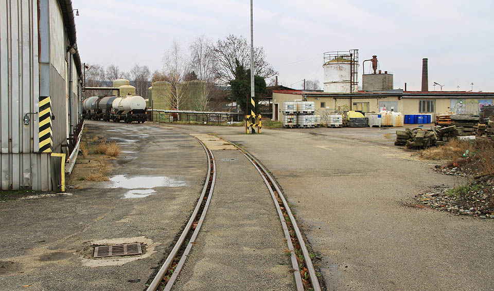 II. větev vlečky do chemičky VIA-REK v Rájci-Jestřebí.
