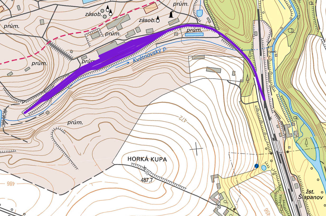 Vlečka Šlapanov - sklad pohonných hmot