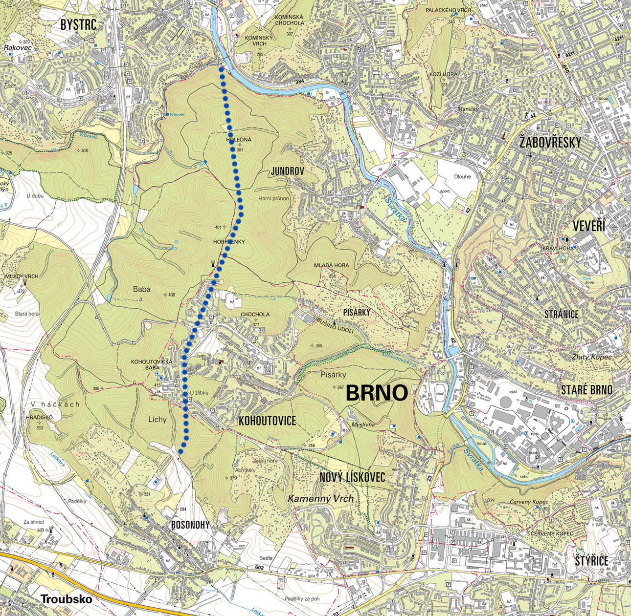 Mírně zalomená trasa 4160 m dlouhé štoly vede přibližně severojižním směrem, kopírujíc přesně hřeben Holedné a Baby i údolí s německou dálnicí.