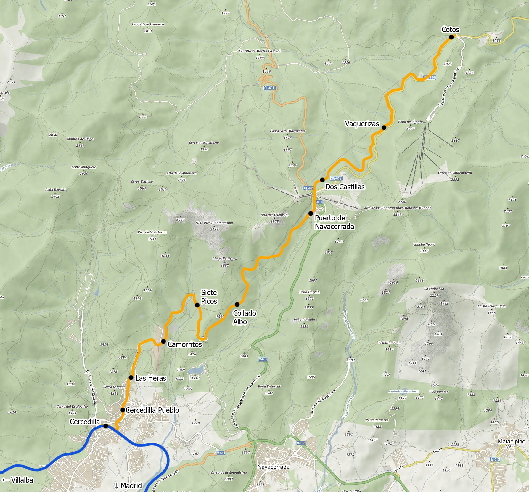 Na 18 kilometrů dlouhé dráze Ferrocarril del Guadarrama (neboli linka C-9 Cercancías Madrid) se původně nacházelo deset zastávek a stanic. Po „optimalizaci“ provedené v roce 2020 zbyly jen tři. V plánu je ovšem obnova někdejší slávy této horské trati.